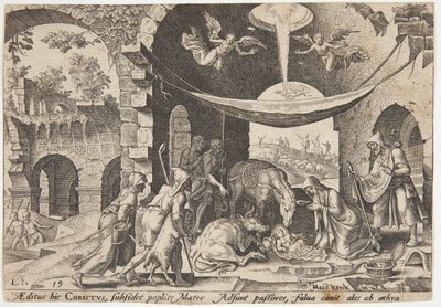The Adoration of the Shepherds by Philips Galle