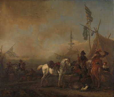 An Army Camp by Philips Wouwerman