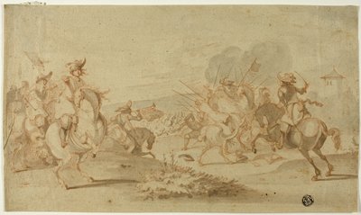 Cavalry in Battle by Philips Wouwerman