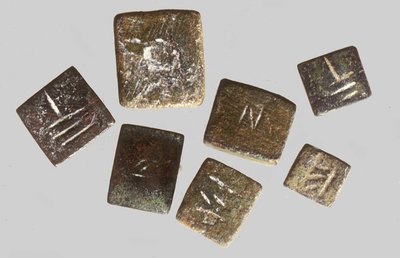 Weights inscribed with their individual weight by Phoenician Phoenician