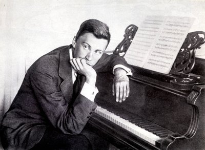 Sergei Prokofiev and his piano by Photographer French