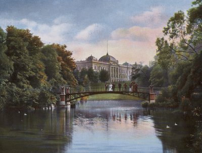 Hamburg: Botanical Garden with Customs Directorate Building by Photographer German