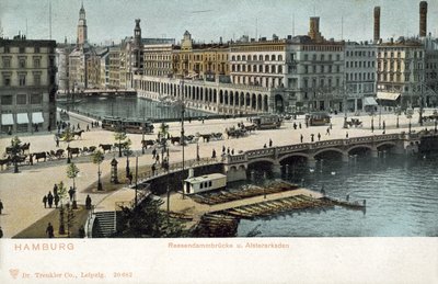 Reesendamm Bridge, Alster River, Hamburg by Photographer German