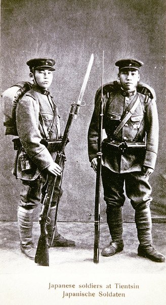 Japanese Soldiers Stationed at Tientsin, China by Photographer Japanese
