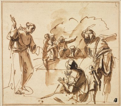 A Monk Preaching by Pier Francesco Mola