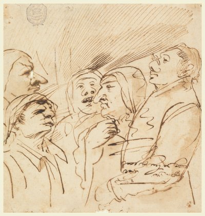 Five Grotesque Figures by Pier Francesco Mola