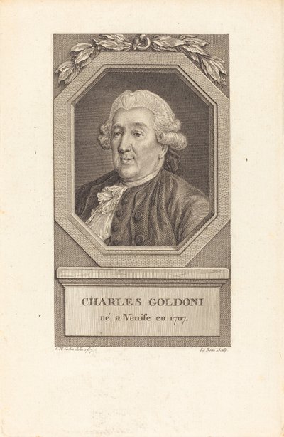 Charles Goldoni by Pierre Adrien Le Beau after Charles Nicolas Cochin II