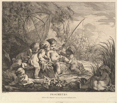 Children Fishing by Pierre Alexandre Aveline