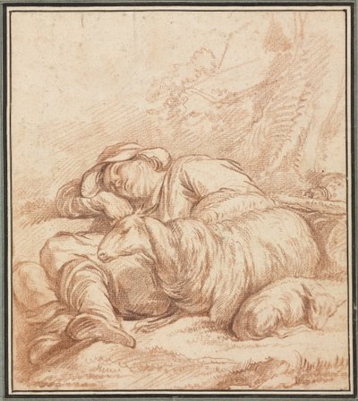 A Sleeping Shepherd by Pierre Alexandre Wille