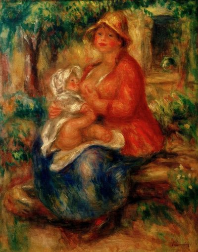 Aline Renoir Nursing Her Son by Pierre Auguste Renoir