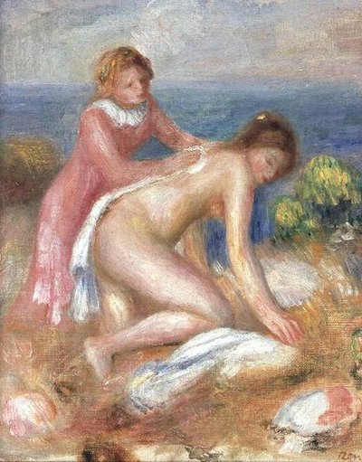 Bather and a Maid by Pierre Auguste Renoir