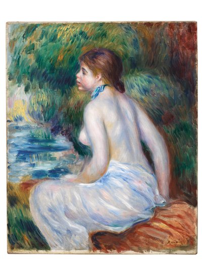 Bather sitting by Pierre Auguste Renoir