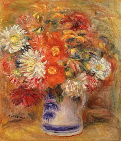 Chrysanthemums in a Vase by Pierre Auguste Renoir