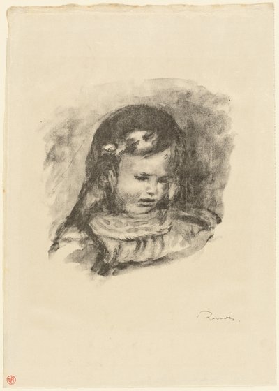 Claude Renoir, Head Lowered by Pierre Auguste Renoir
