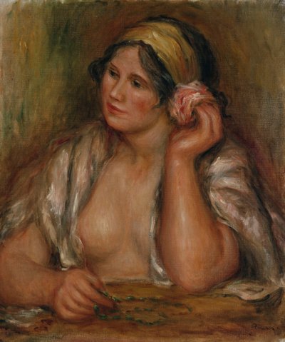 Gabrielle with Green Necklace by Pierre Auguste Renoir