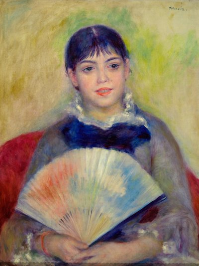Girl with a Fan by Pierre Auguste Renoir