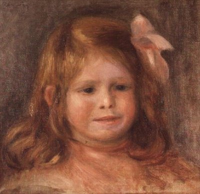 Girl with a Pink Ribbon by Pierre Auguste Renoir