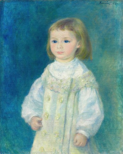 Lucie Berard Child in White, 1883 by Pierre Auguste Renoir