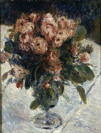Moss Roses by Pierre Auguste Renoir
