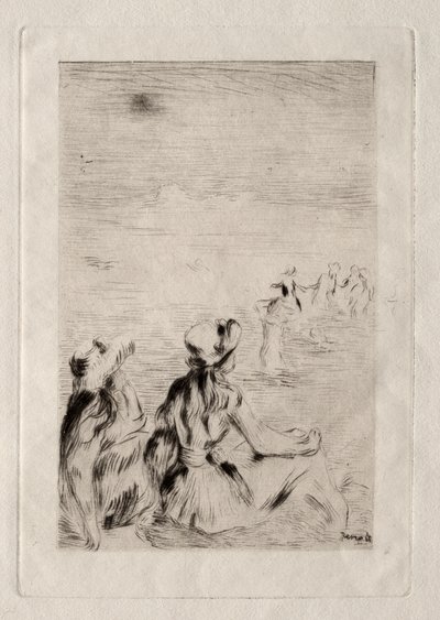 On the Beach at Berneval by Pierre Auguste Renoir