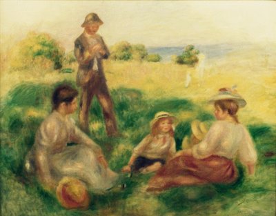 Landscape in Berneval with Figures by Pierre Auguste Renoir