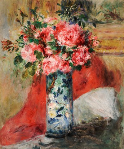 Roses and Peonies in a Vase by Pierre Auguste Renoir