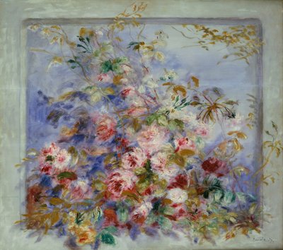 Roses in a Window by Pierre Auguste Renoir