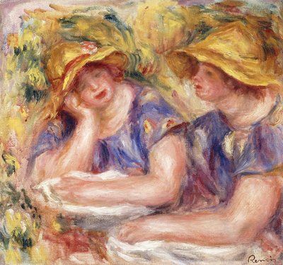 Two Women in Blue Dresses by Pierre Auguste Renoir