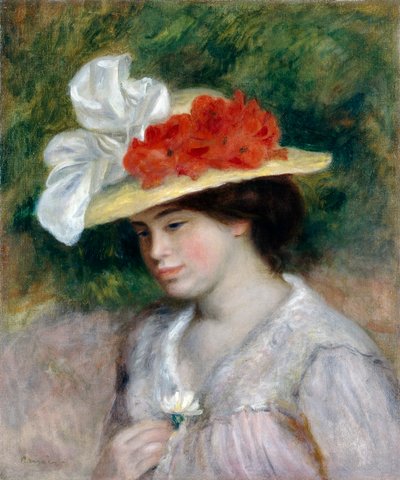 Woman in a Flowered Hat, 1889 by Pierre Auguste Renoir