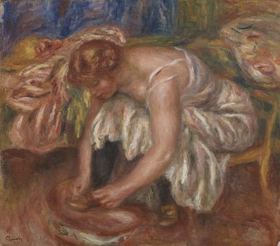 Woman Tying Her Shoe by Pierre Auguste Renoir
