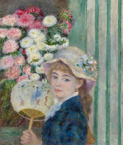 Woman with a Fan, c.1879 by Pierre Auguste Renoir