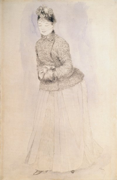 Woman with a Muff, c1883-c1884 by Pierre Auguste Renoir