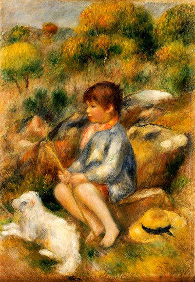 Young Boy by a Brook by Pierre Auguste Renoir