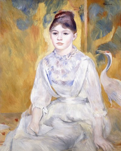 Young Girl with a Swan by Pierre Auguste Renoir