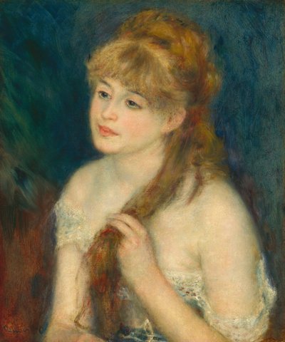 Young Woman Braiding Her Hair, 1876 by Pierre Auguste Renoir
