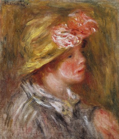Young Woman in a Flowery Hat by Pierre Auguste Renoir