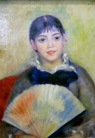 Young Woman with a Fan by Pierre Auguste Renoir