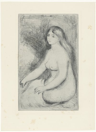 Seated naked woman by Pierre Auguste Renoir