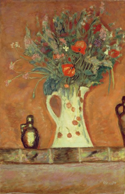Flowers on a Mantelpiece by Pierre Bonnard