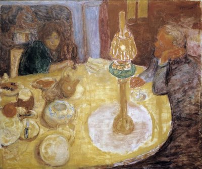 Evening Under the Lamp by Pierre Bonnard