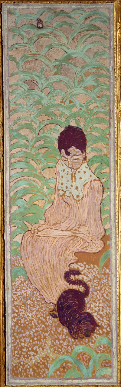 Woman Sitting at the Cat by Pierre Bonnard