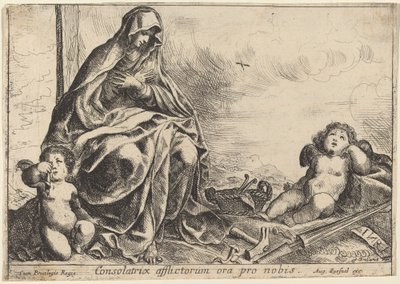 Virgin Bowing to Instruments of the Passion by Pierre Brebiette
