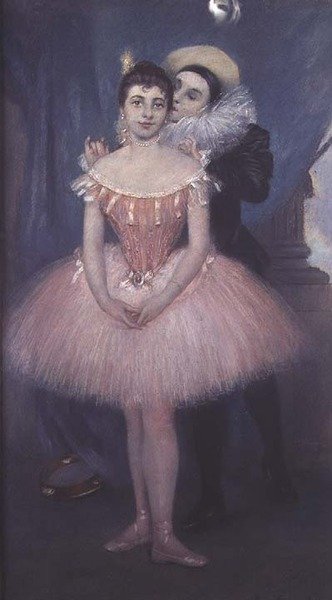 Pierrot and the Dancer by Pierre Carrier Belleuse
