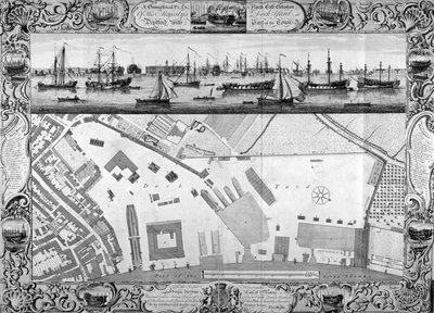 Deptford Docks, London by Pierre Charles Canot