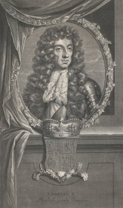 Portrait of Charles II by Pierre Drevet
