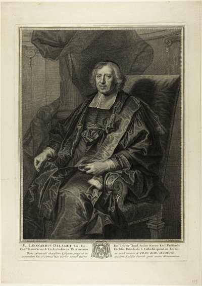 Portrait of Léonard de Lamet by Pierre Drevet
