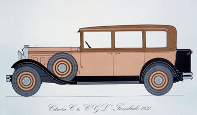 Plate Representing the 1931 Citroen Family Car by Pierre Dumont