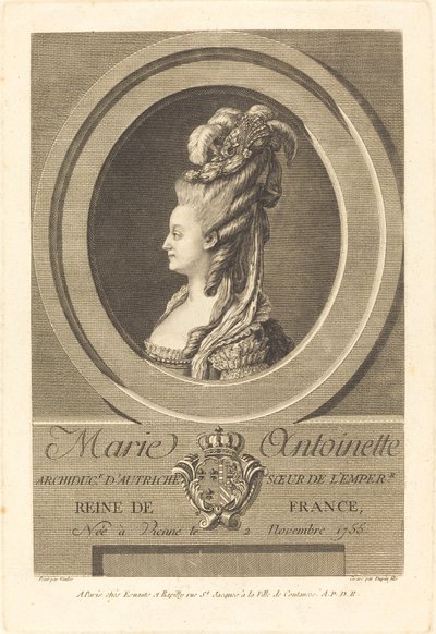 Marie-Antoinette by Pierre Dupin II after Carle Van Loo