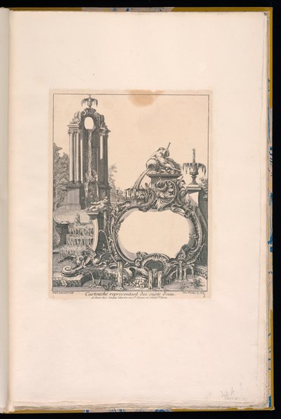 Cartouche Surrounded by Fountains by Pierre Edme Babel