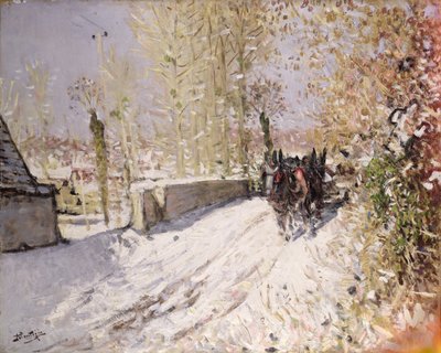 Winter landscape by Pierre Eugene Montezin